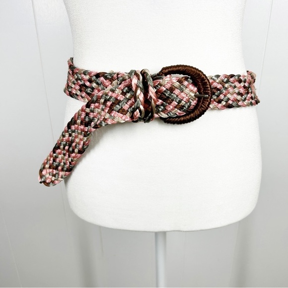 Accessories - Brown Pink and Blue Woven Belt Size 11